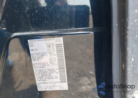 2019 Infiniti Qx60 Luxe z USA, uszkodzony, nr VIN 5N1DL0MM5KC551480